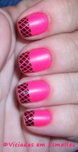 Shock Impala Matte Fluor com carimbo unhas decoradas