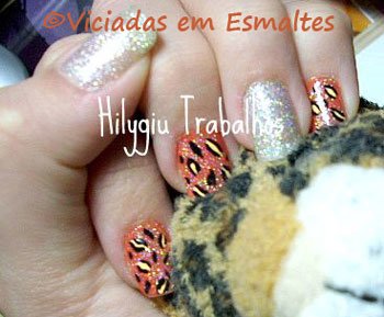 Unhas decoradas Oncinha