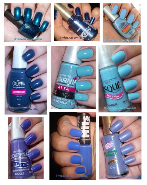Esmaltes Azuis Esmaltes e Unhas