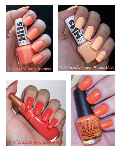 Esmaltes Laranjas Esmaltes e Unhas