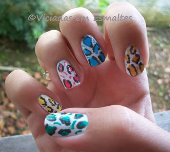 Oncinha Colorida Unhas Decoradas