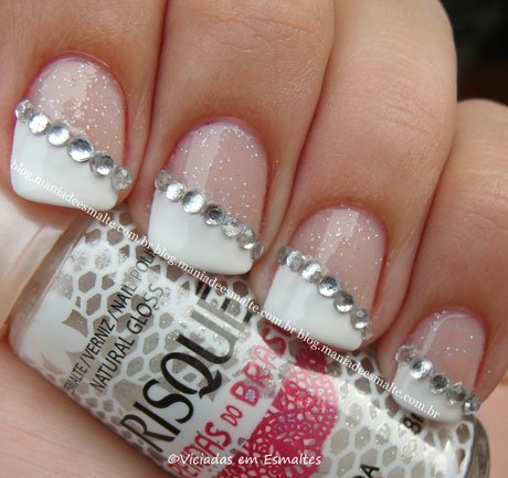 Unhas decoradas com Strass para Ana Novo