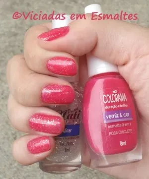 Rosa Chiclete + Inc Prata Unhas