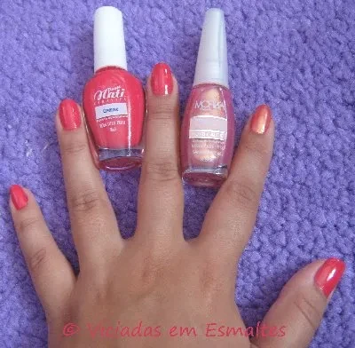 Rosa tutti-fruti + namorado Unhas