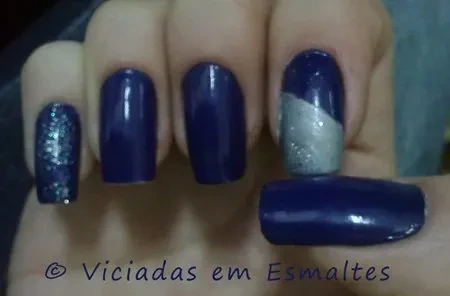 Unhas decoradas Azul Cobalto