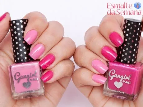 Homa Manicure com esmalte rosa