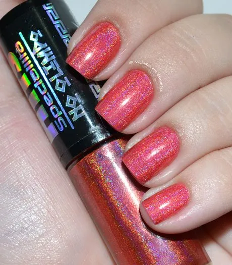 Esmalte holográfico Hits Afrodite rosa, duas camadas sem top coat