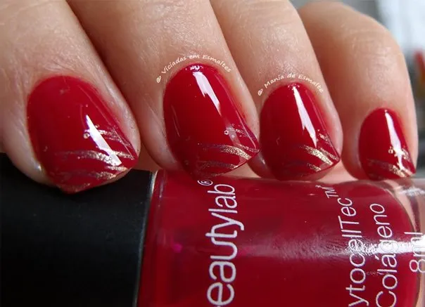 Esmalte BeautyLab Dark Rose com Carimbo Konad m73