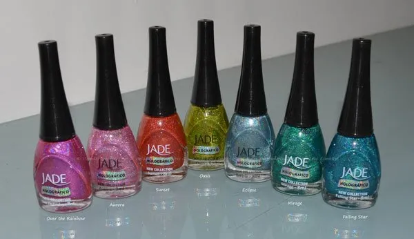 Coleção Rainbow Effect da Jade com 7 esmaltes holográficos, lançada na Beauty Fair para o Verão 2014
