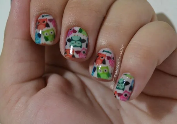 Unhas Decoradas com Corujas
