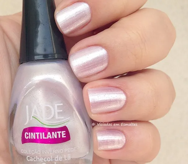 Unhas com Esmalte Cachecol de Lã Jade Inverno Pede