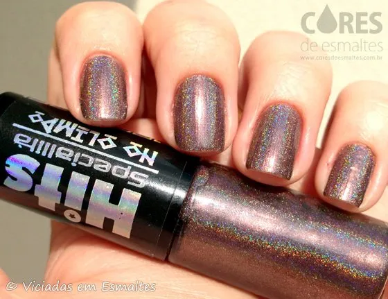 Esmalte holográfico Hits Morfeu marrom, avaliação crítica do efeito