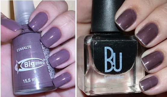 Unhas com top coat negro B.U