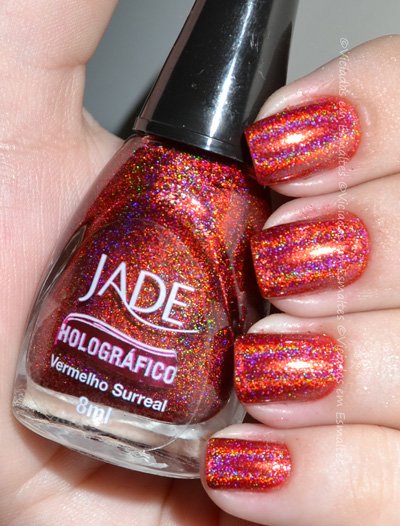 Vermelho Surreal Holográfico Jade Esmaltes Holograficos Jade