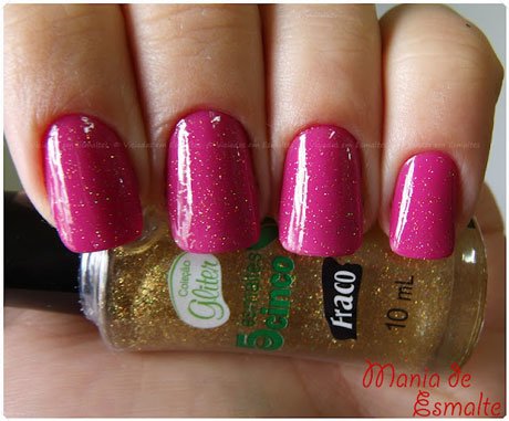 Boca de Leão 5Cinco + Ouro Holográfico Esmaltes 5Cinco