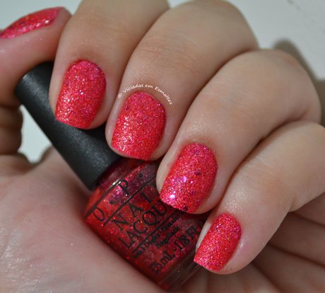 Unhas com Esmalte O.P.I Liquid Sand The Impossoble M48 Mariah Carey