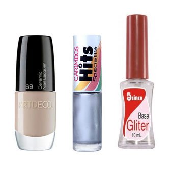 base Gliter 5cinco e Esmaltes para Unha Inglesinha
