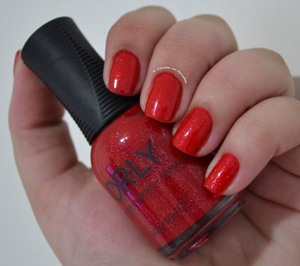 Unhas com Esmalte Orly Red Carpet