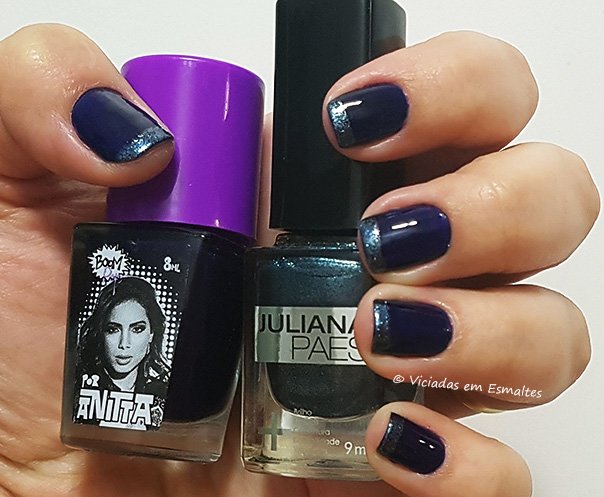 Unhas Francesinha Esmaltes Bang Anita e Iluminada Juliana Paes