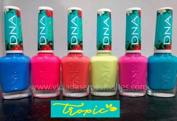 Swatches da Coleção de Esmaltes DNA Italy Tropic