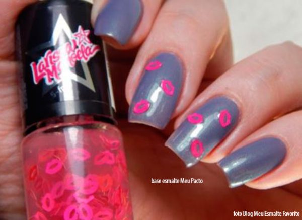 Unhas com o Esmalte Larissa Manoela Beijo Beijinho Beijão
